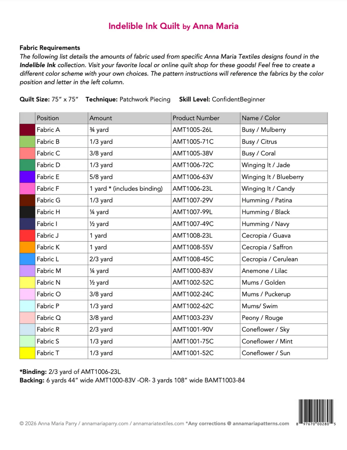 Indelible INK Quilt